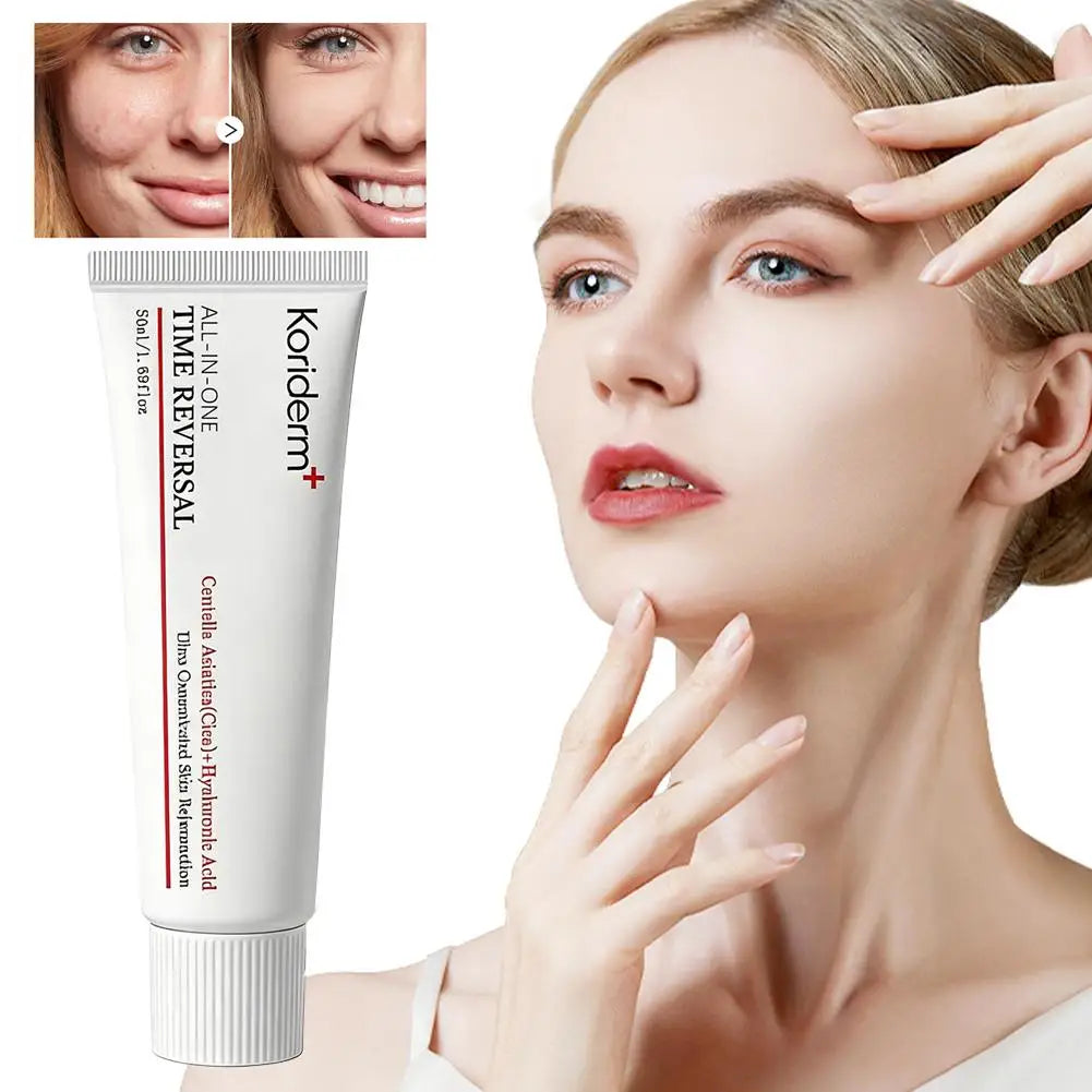 Crema iluminadora y antiedad para el contorno de ojos con ácido hialurónico ycentella asiática 50 ml Coriderm+ Temporary Reversal Crema facial coreana original todo en uno