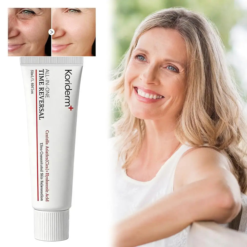 Crema iluminadora y antiedad para el contorno de ojos con ácido hialurónico ycentella asiática 50 ml Coriderm+ Temporary Reversal Crema facial coreana original todo en uno