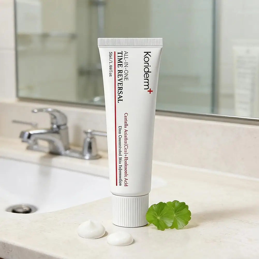 Crema iluminadora y antiedad para el contorno de ojos con ácido hialurónico ycentella asiática 50 ml Coriderm+ Temporary Reversal Crema facial coreana original todo en uno